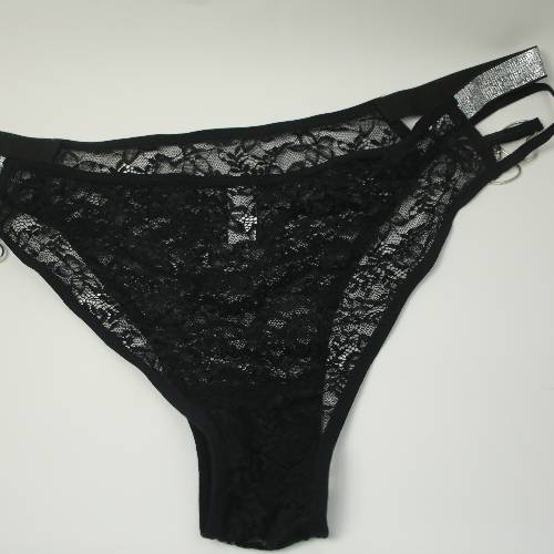 Nouveau Style mode strass argent sangle Sexy sous-vêtements dame taille basse côtelé culotte sexy string