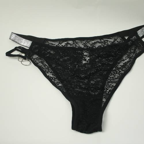 Nouveau Style mode strass argent sangle Sexy sous-vêtements dame taille basse côtelé culotte sexy string