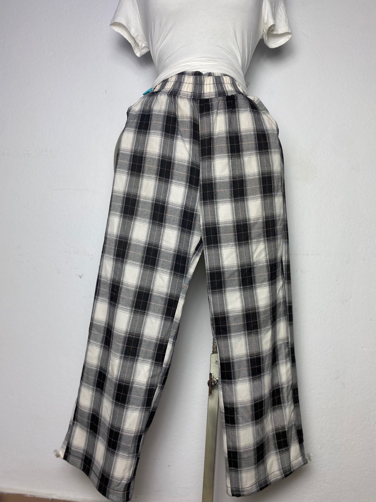 Pantalon à carreaux décontracté taille S M L