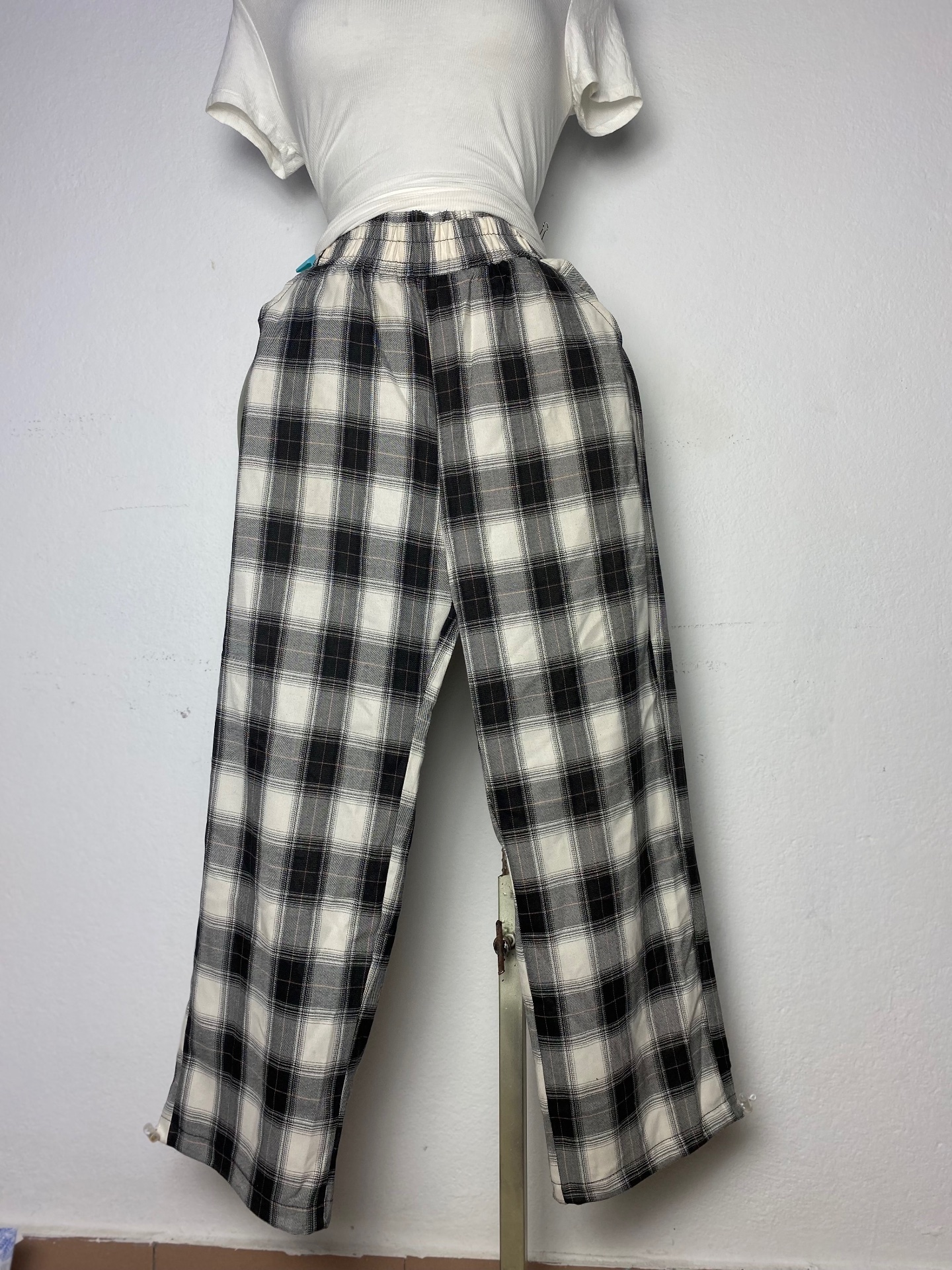 Pantalon à carreaux décontracté taille S M L