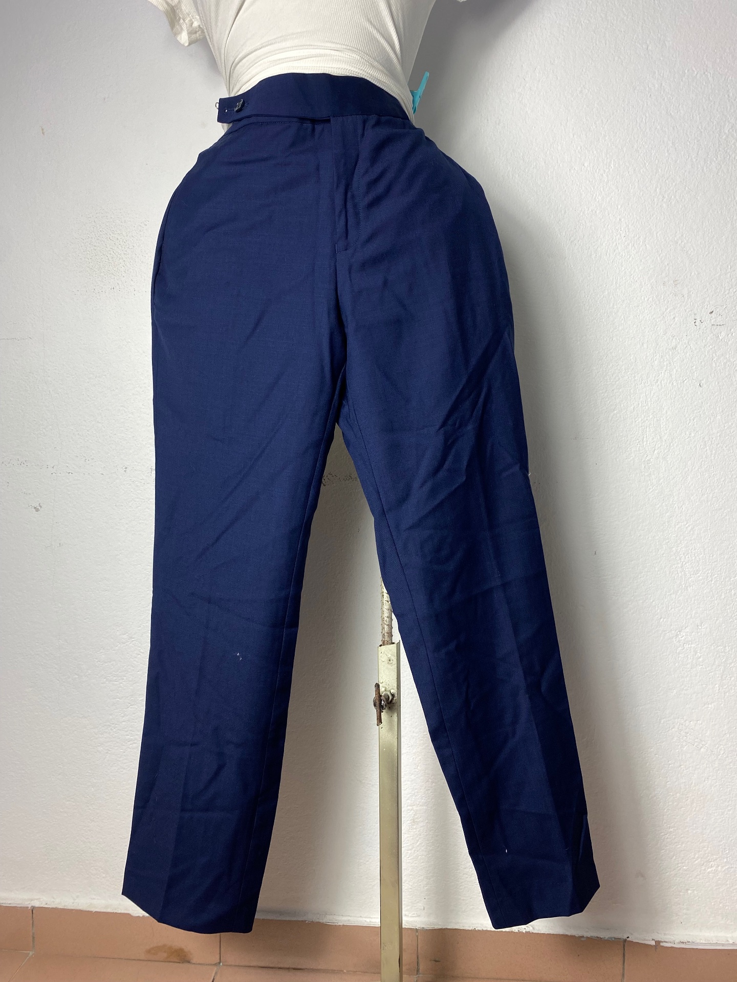 Pantalon bleu marine élégant taille M L
