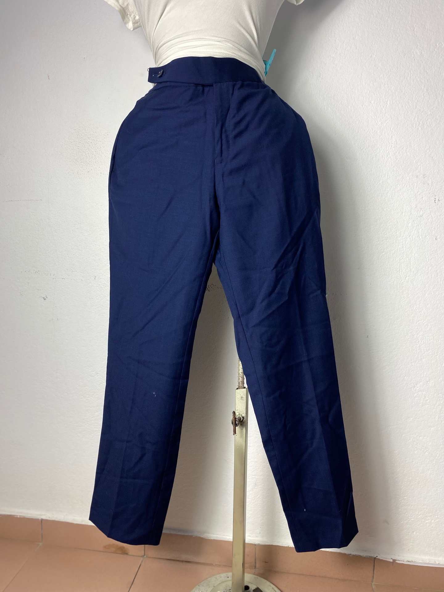 Pantalon bleu marine élégant taille M L
