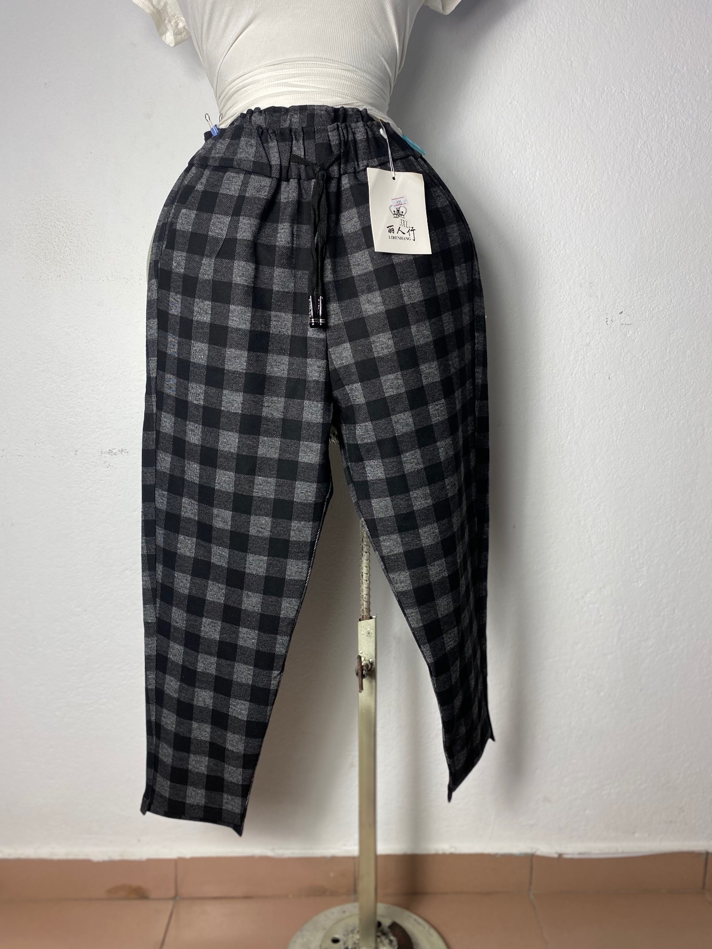 Pantalon à carreaux doux taille M L XL XXL
