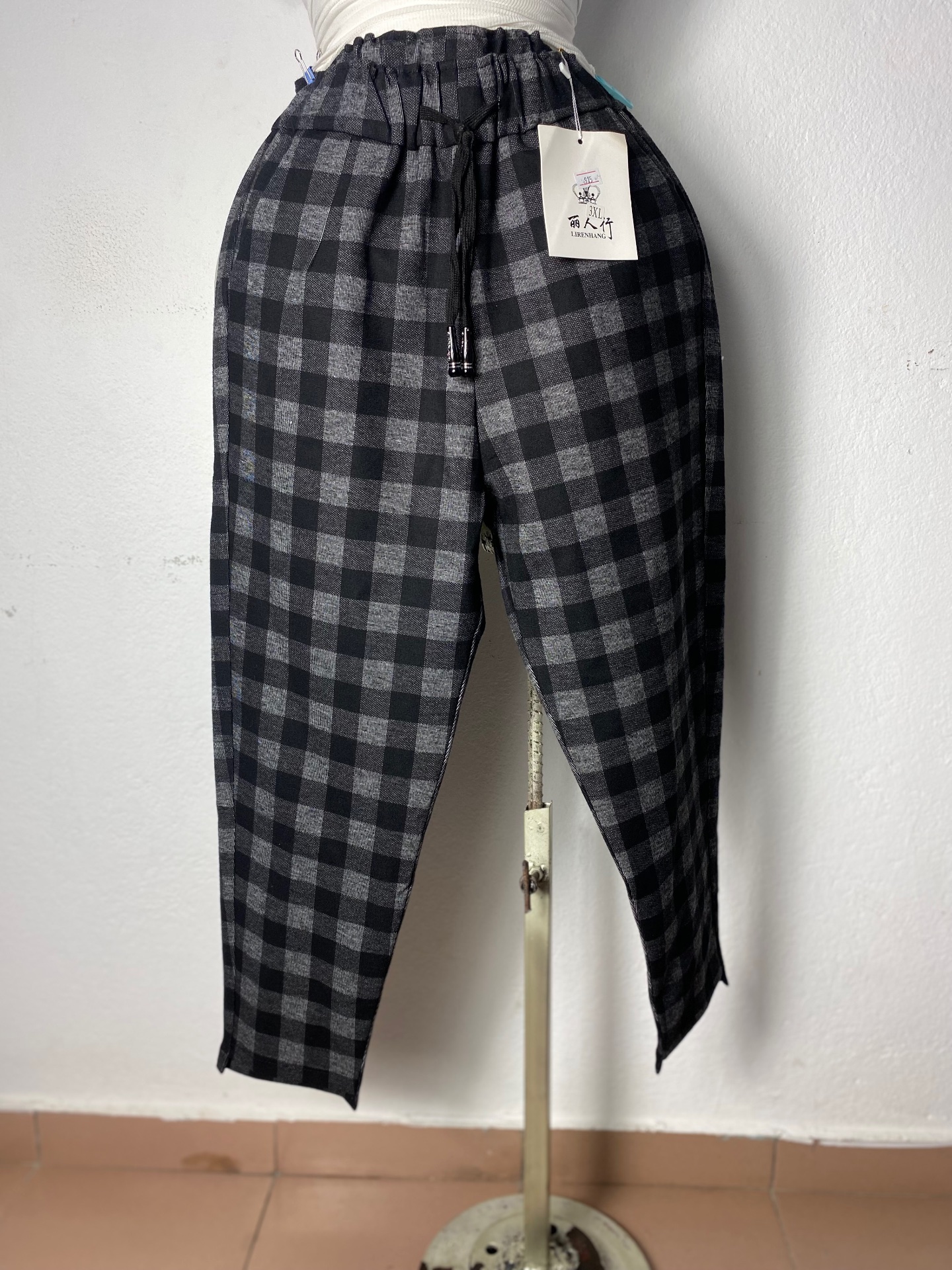 Pantalon à carreaux doux taille M L XL XXL