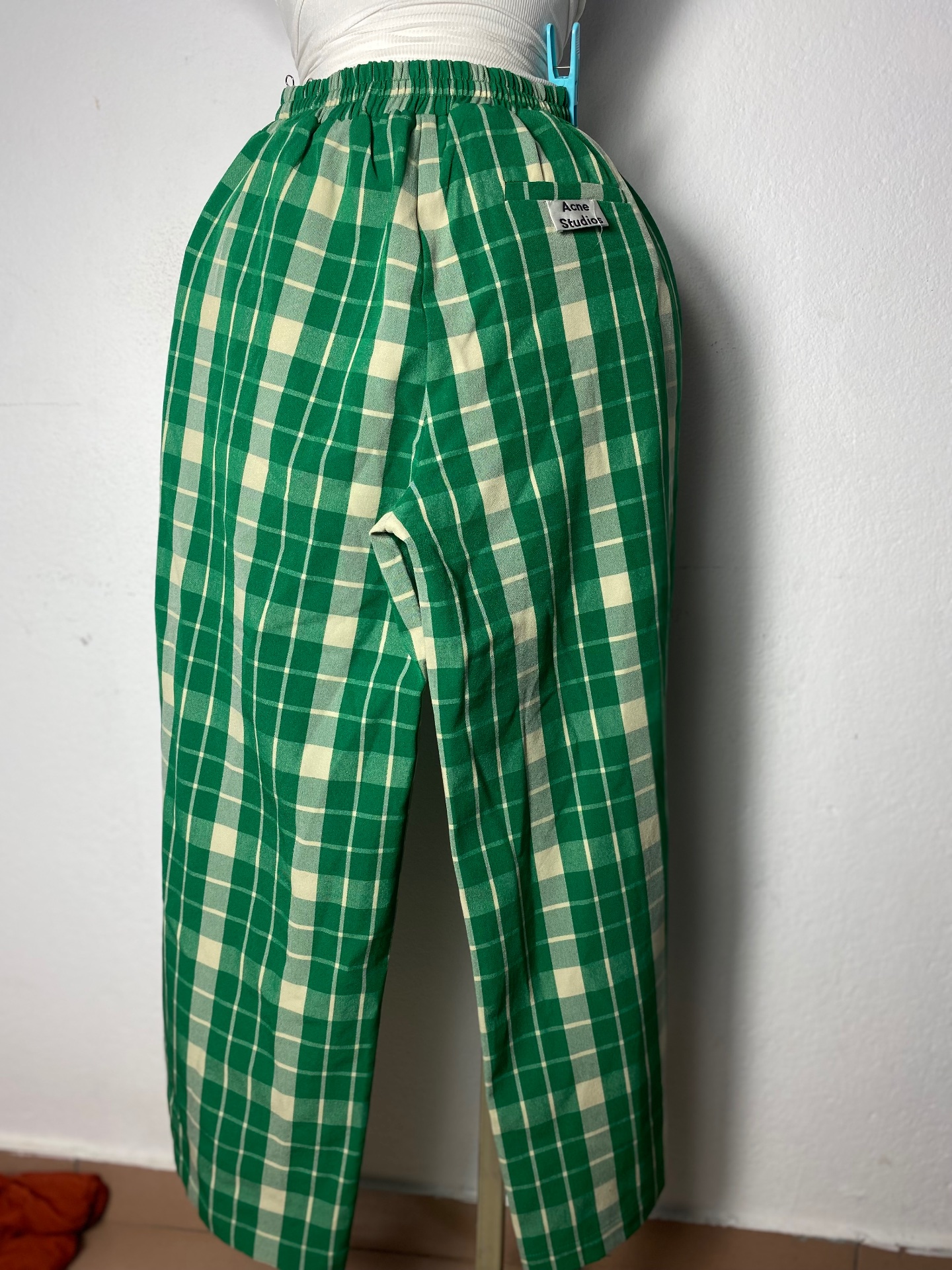Pantalon à carreaux vert Taille M L XL