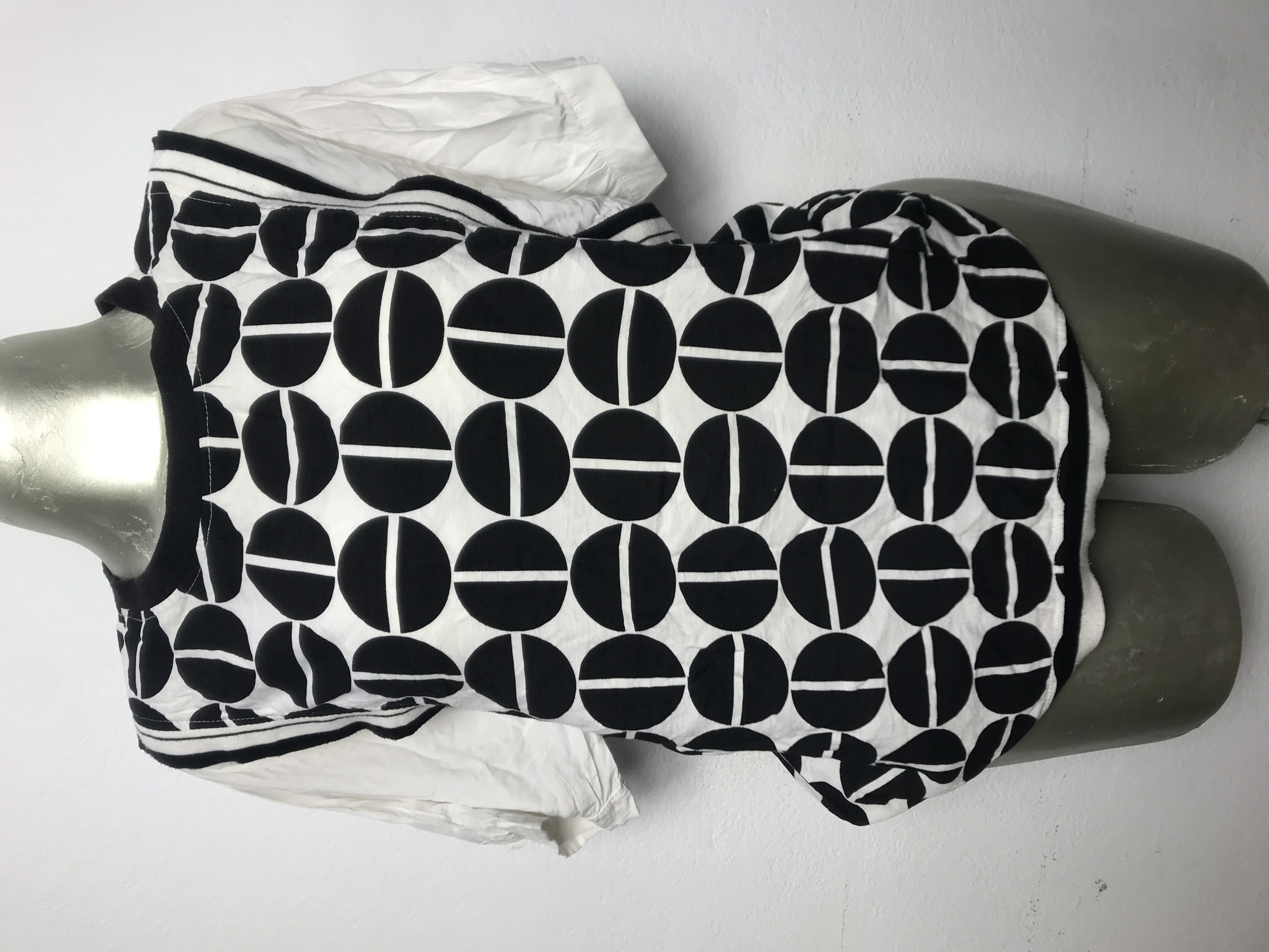 T-shirt à motif géométrique Blanc noir taille M L XL