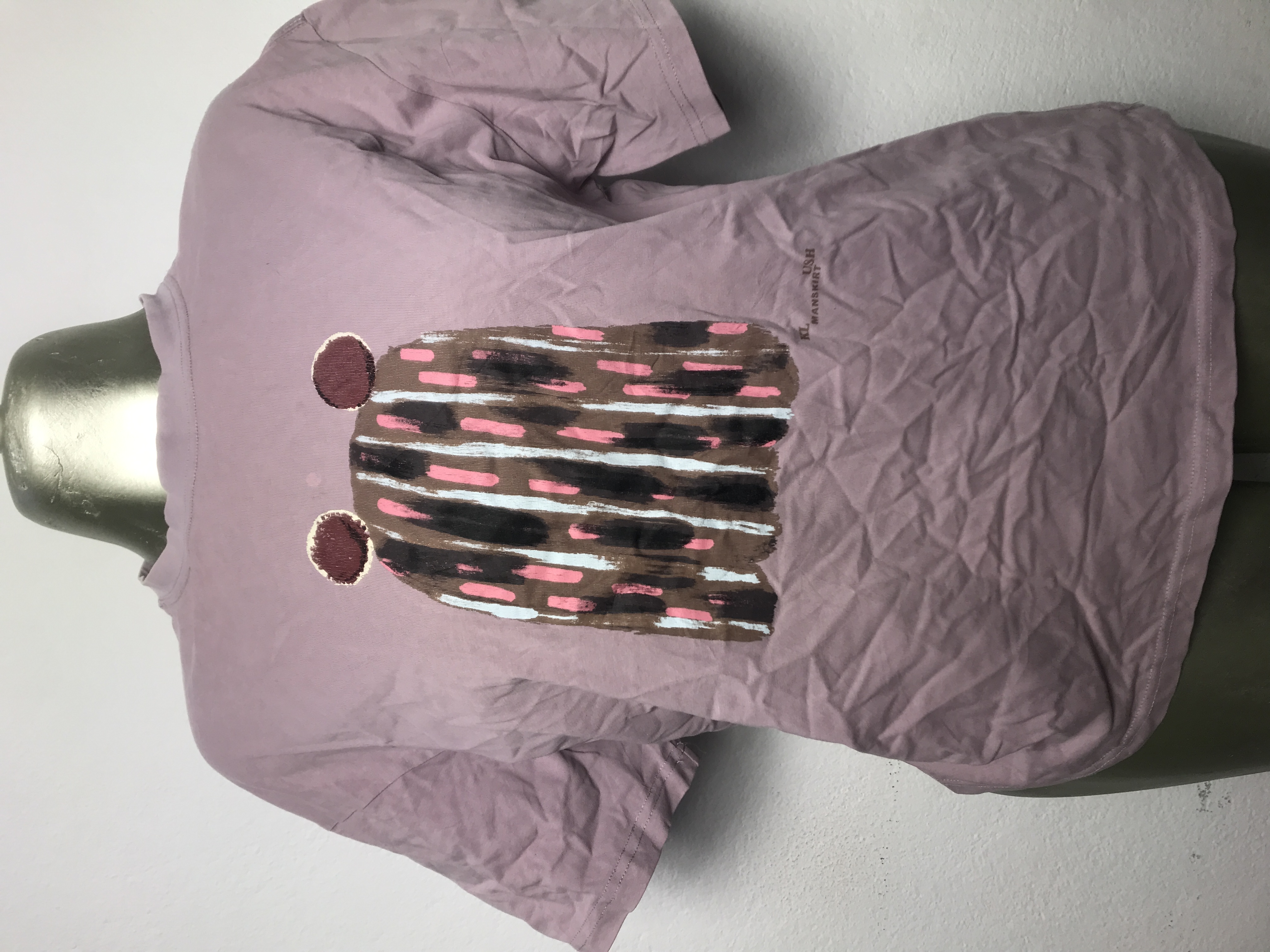 T-shirt rose imprimé artistique Taille S M LXL