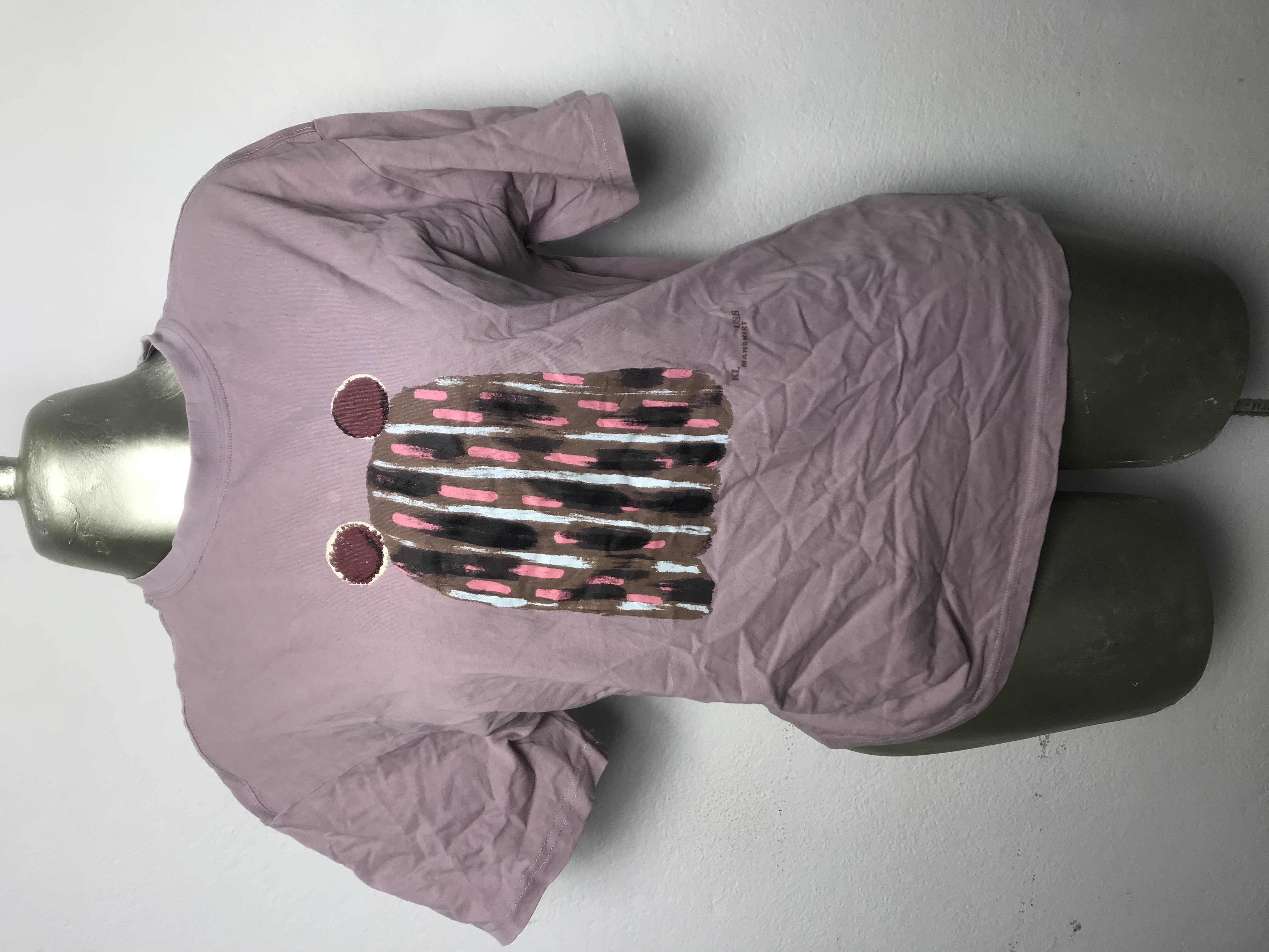 T-shirt rose imprimé artistique Taille S M LXL