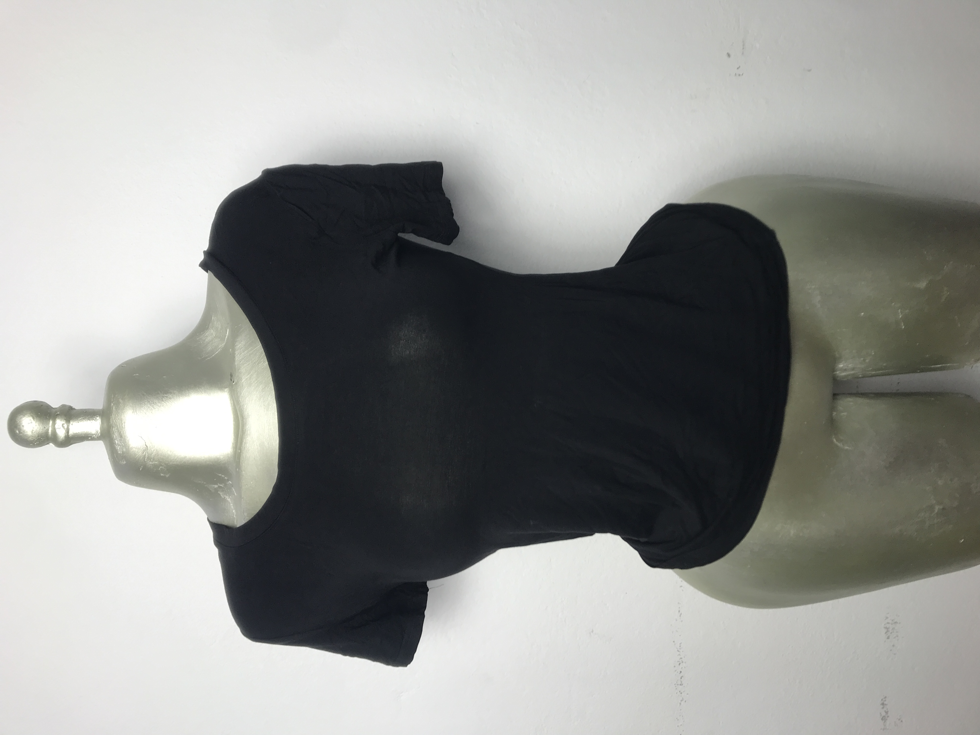 T-shirt noir basique pour femme Taille M L S XL