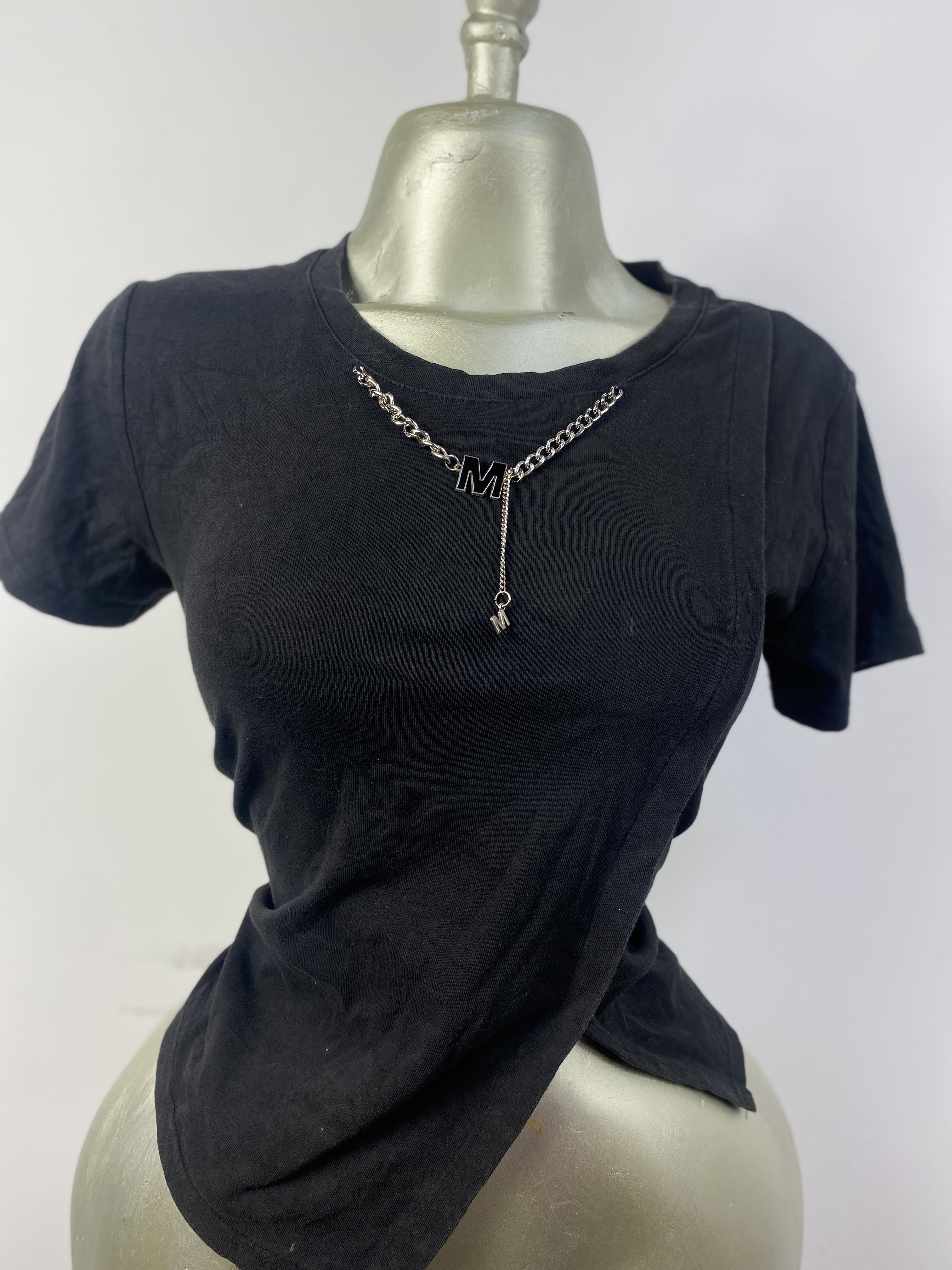 Top noir en coton taille S M L