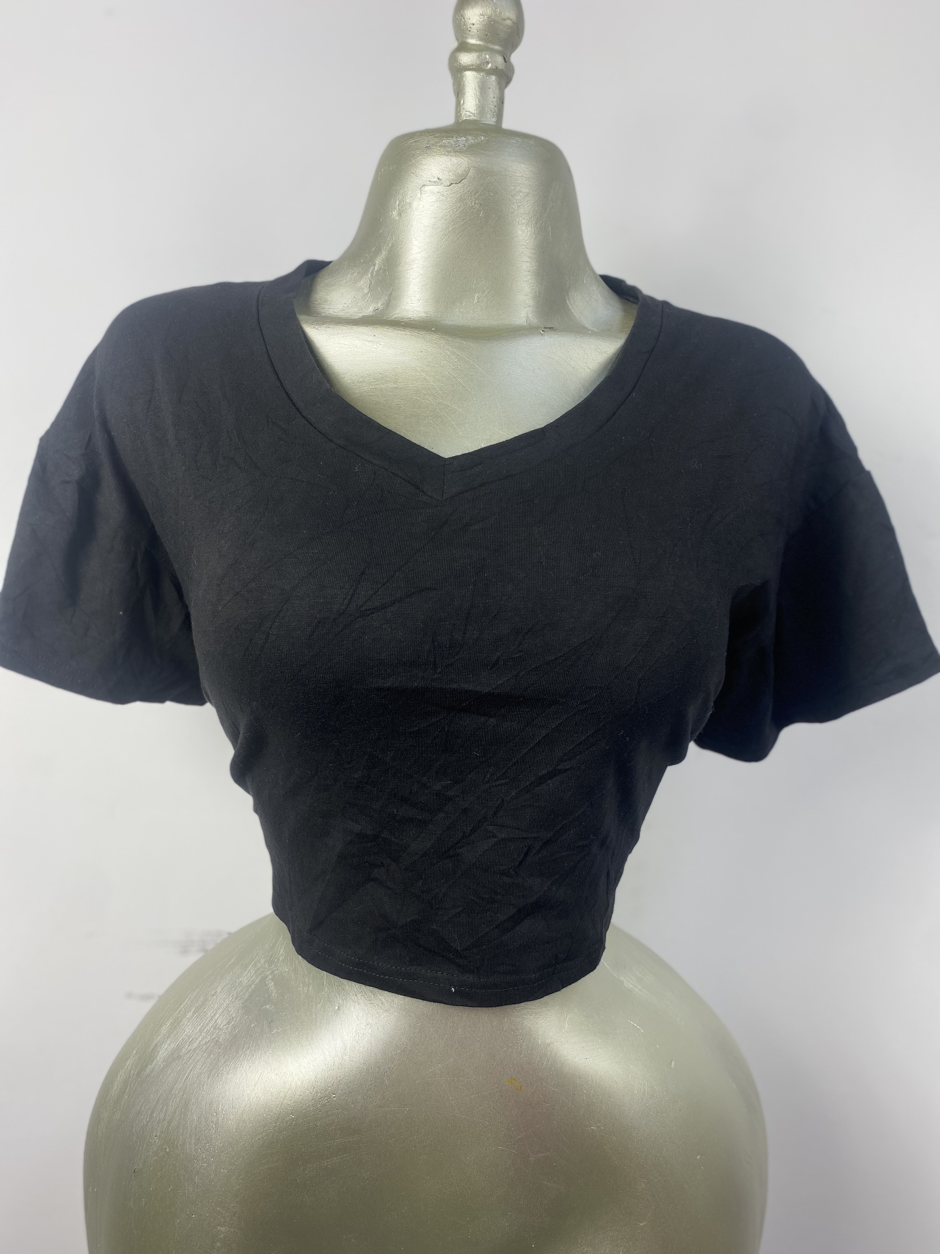 Top noir en coton taille M