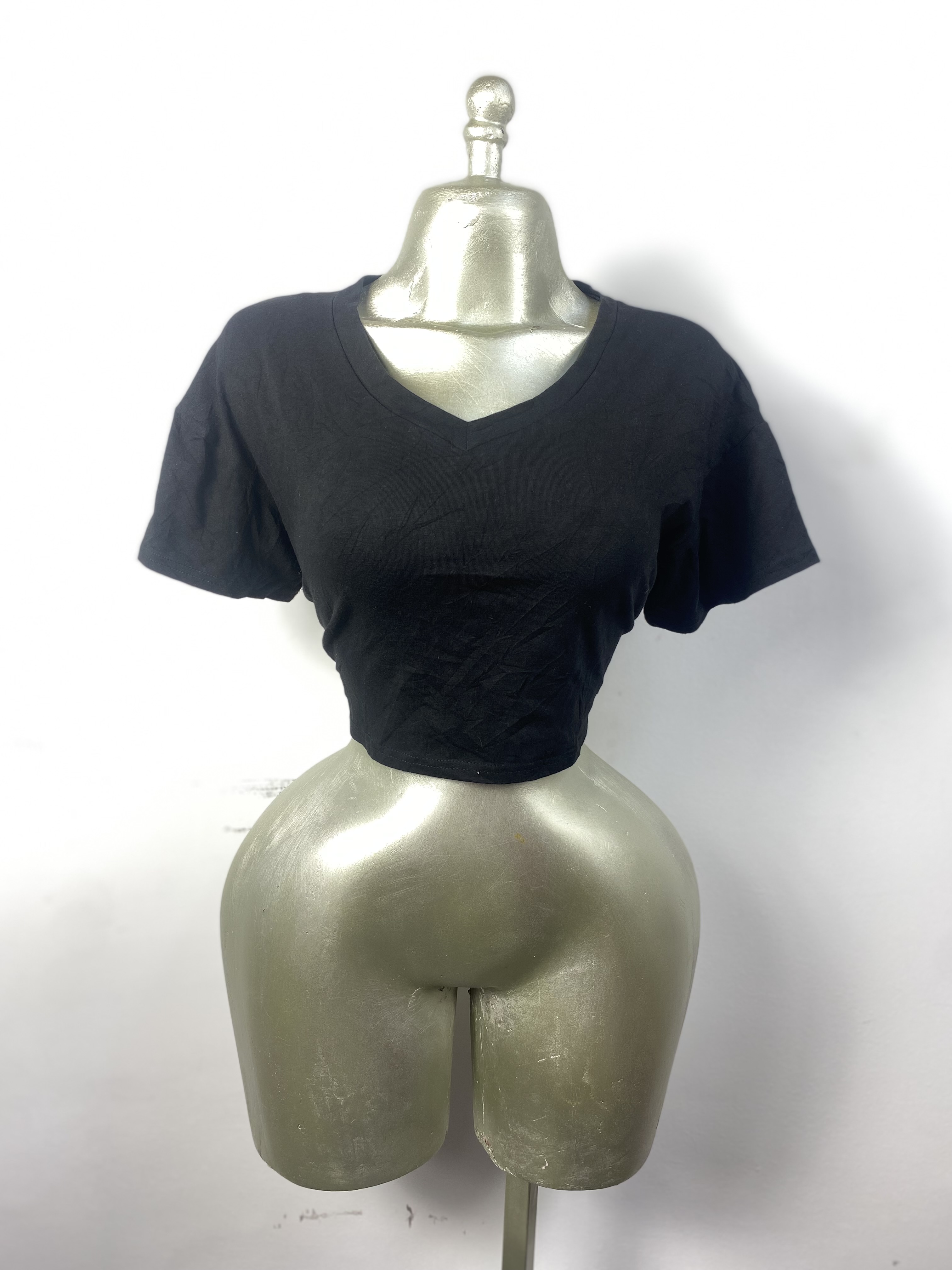 Top noir en coton taille M